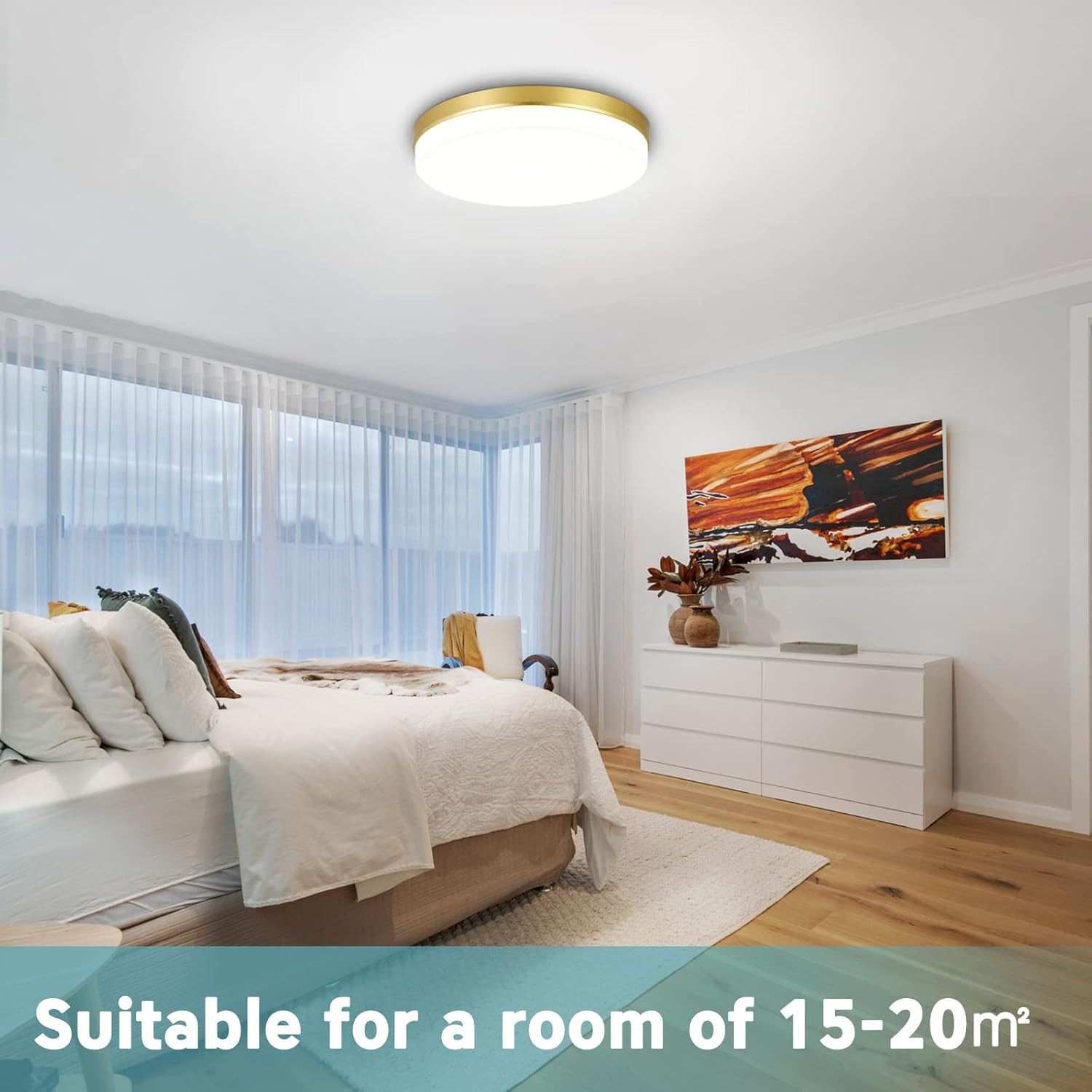 36W Round LED Ceiling Light, 4000K, 3240LM, Kitchen, Bedroom