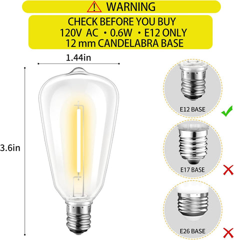 Vintage Filament Clear ST64 LED Bulb (Pack of 3)