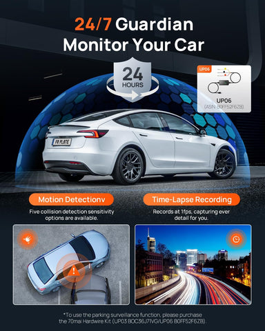 70mai A800SE Dash Cam 4K Front & 1080P Rear with GPS WiFi Black