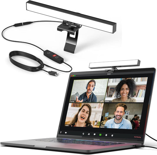 Video Conference Lighting, Webcam Light for Streaming, LED Monitor and Laptop Light for Video Conferencing, Zoom Lighting for Computer, Replaces Ring Light for Zoom Meetings