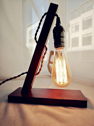 XIHOME Retro Wood E27 Edison Table Lamp – Vintage Industrial Desk & Bedside Light for Home, Office, Café & Studio - Add Vintage Character to Any Corner