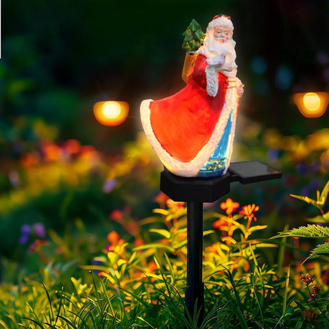 Santa Solar Lights Christmas Lawn Patio Lighting Decor