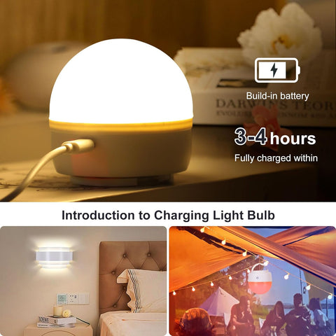 Battery Operated Cordless Wall Light with Remote and Rechargeable Bulb