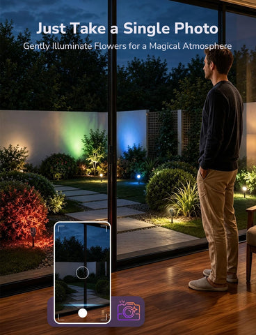 Lepro AI Smart Garden Spot Lights RGBIC, 800LM Warm & Daylight Dimmable