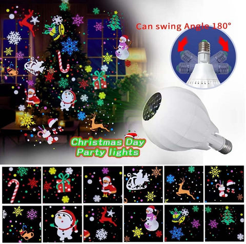 Keeplus Rotating Christmas Projector Bulb E27 – 16 Pattern Dynamic Festive Projection Light for Christmas, Halloween, Bedrooms & Seasonal Décor