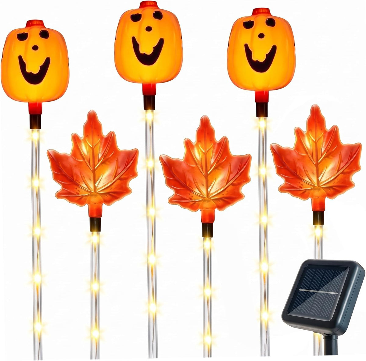 Halloween Pathway Lights Pumpkin & Maple Waterproof Halloween Solar Lights ..