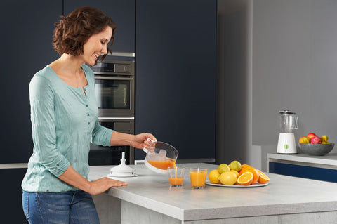Braun CJ3000 Electric Citrus Juicer – 350ml Bowl, Adjustable Pulp Control, Auto Start/Stop, Easy Clean – White