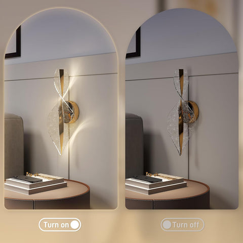 HOMCOM LED Spiral Wall Lamp 2 Pack Gold