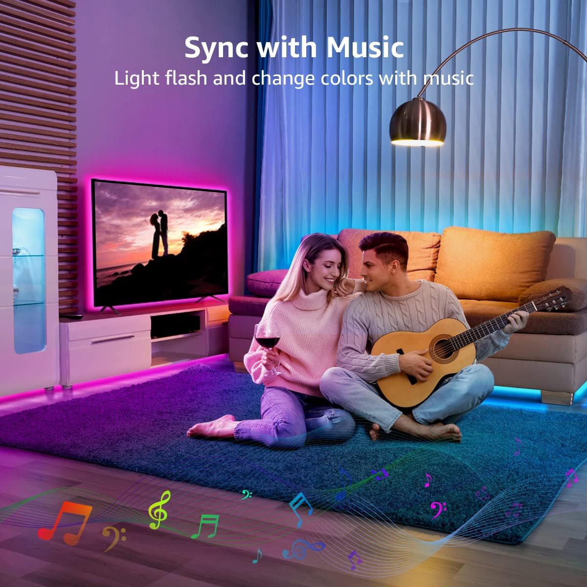 LED Strip Lights with Remote, RGB Colour Changing