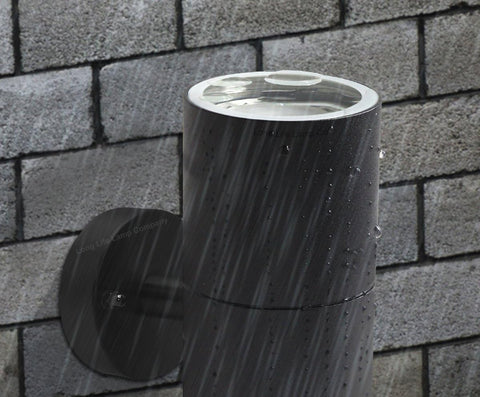 Outdoor Wall Light Up & Down Black LED Waterproof GU10 Bulbs