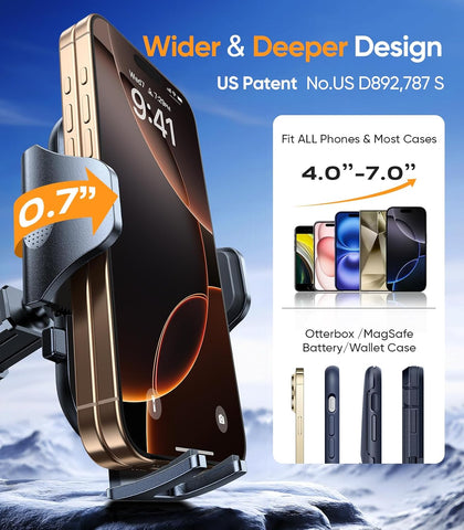 Car Phone Holder with 360° Rotation & Strong Suction