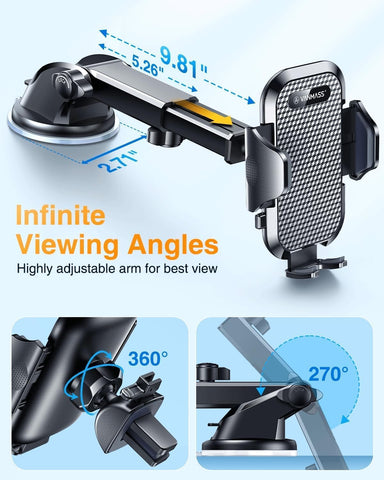 VANMASS 2025 Ultimate Military-Grade Car Phone Holder – Dashboard, Windscreen & Vent Mount