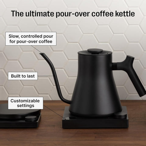 Fellow Stagg EKG Pro 0.9L Electric Gooseneck Kettle, Matte Black, Quick Heating, Precise Temp Control, Scheduling & Brew Timer
