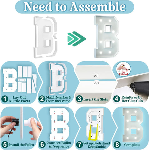 3FT Light Up Letter B – Party Marquee Decoration – UK