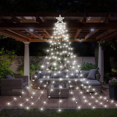 350 LED Outdoor Christmas Tree Lights with Star – Pure White