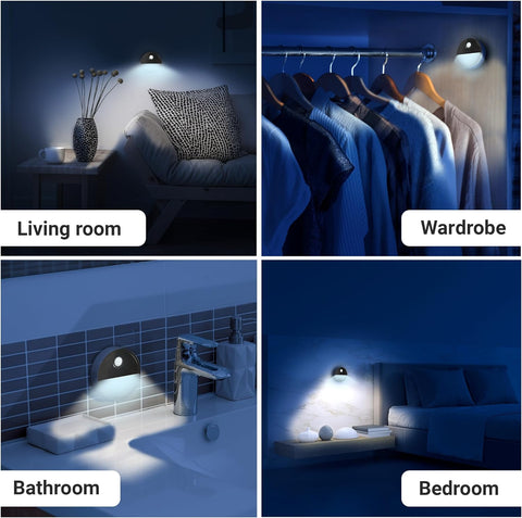 3 Pack Motion Sensor Night Lights Indoor Battery Operated LED Warm White