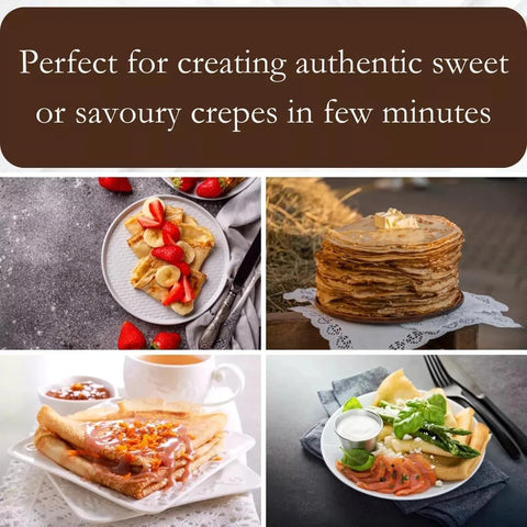 Marco Paul 12" Non-Stick Electric Crepe & Pancake Maker 1000W – Adjustable Temperature