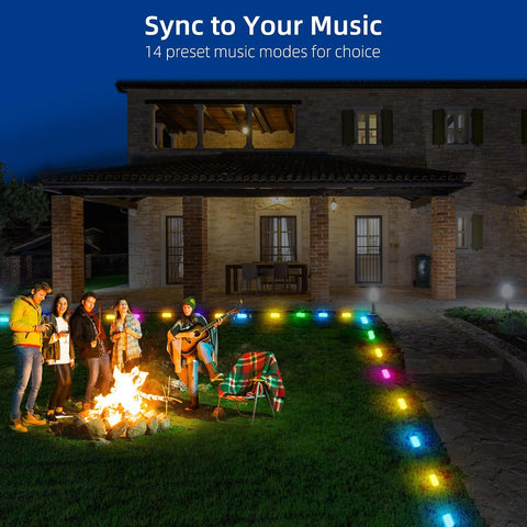BASON LIGHTING Smart Outdoor In-Ground Lights, IP65 24V Voltage Pathway Lights, 20 Pack, App Control Walkway Lights for Garden Lawn with 48 Scene Modes with Music Sync