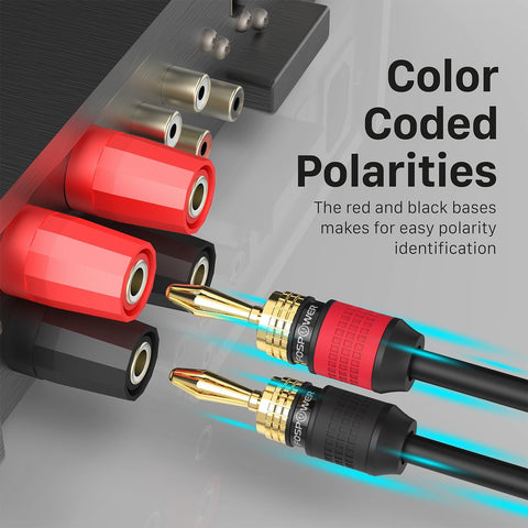 FosPower Screwless Banana Plugs 24K Gold 12 Pairs