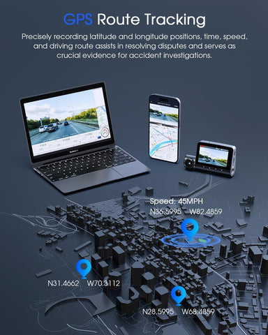 Avylet 5K/4K Triple Dash Cam with Front, Rear & Interior Cameras