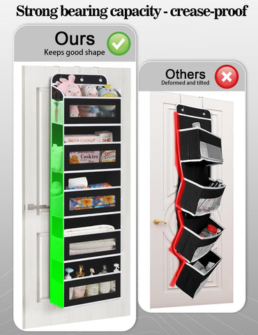 KYEVIS Over The Door Storage Organiser, 5 Shelves with 10 Mesh Pockets, Dark Grey – Keep Baby Essentials Neatly Within Reach