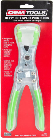 OEM Tools 25542 Spark Plug Pliers | Remove Spark Plug Boots & Wires with These Spark Plug Boot Pliers | 45 Degree Offset Jaw for Easy Gripping | Comfortable Vinyl Grips | Green