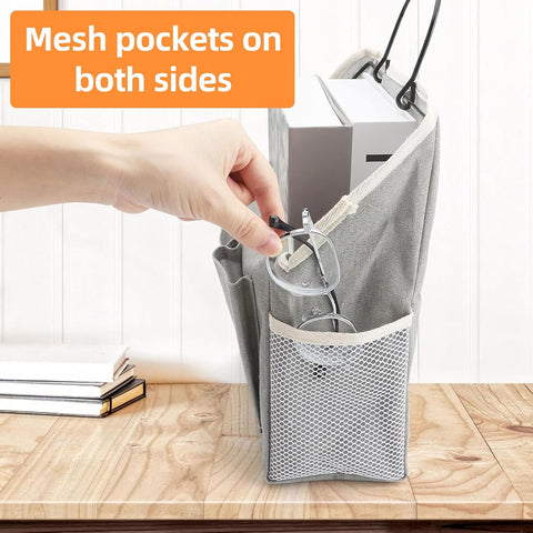 Huangyihan 2-Piece Wall Hanging Storage Organiser – Foldable Grey Oxford Fabric Bags with 12 Compartments for Home Essentials – Make Unused Spaces Work Harder