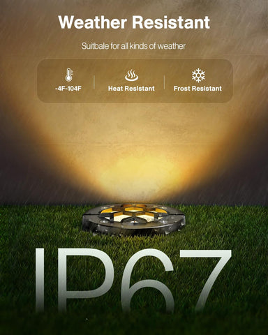 12Pcs Outdoor Ground Lights with Wire Connectors, 1440LM Buried Lights