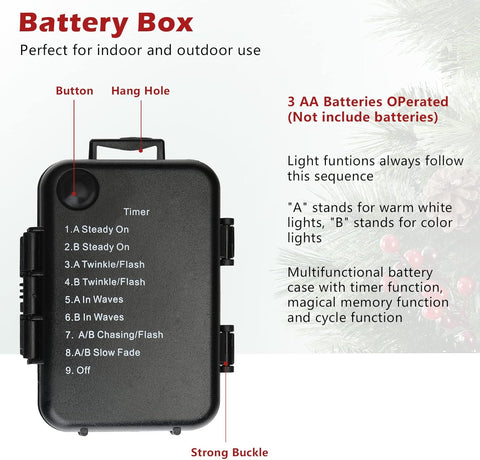 Pre-Lit 9ft Artificial Christmas Garland with Berries and Cones