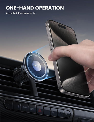 Lamicall Car Phone Holder for MagSafe - 2025 HD Glass Panel, Strong Magnetic Mount
