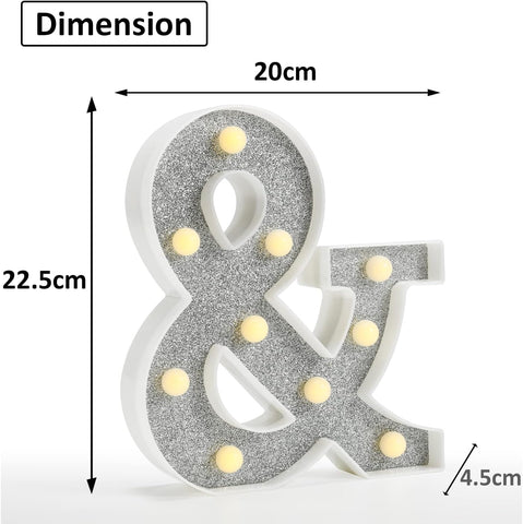 Colorful Light Up Letters, Glitter LED Letter Lights 18 Color Changing Shiny Alphabet Sign Gifts for Girls Women Party Birthday Decorations Remote Night Light Christmas Valentine Wall Table Decor - &