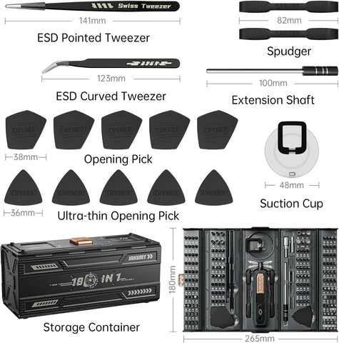 JAKEMY 180 in 1 Precision Screwdriver Set Repair Tool Kit for Laptop, iPhone, Computers, Glasses, Watches