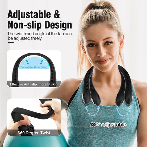 Bladeless Neck Fan 360° Rechargeable Hands-Free Cooling