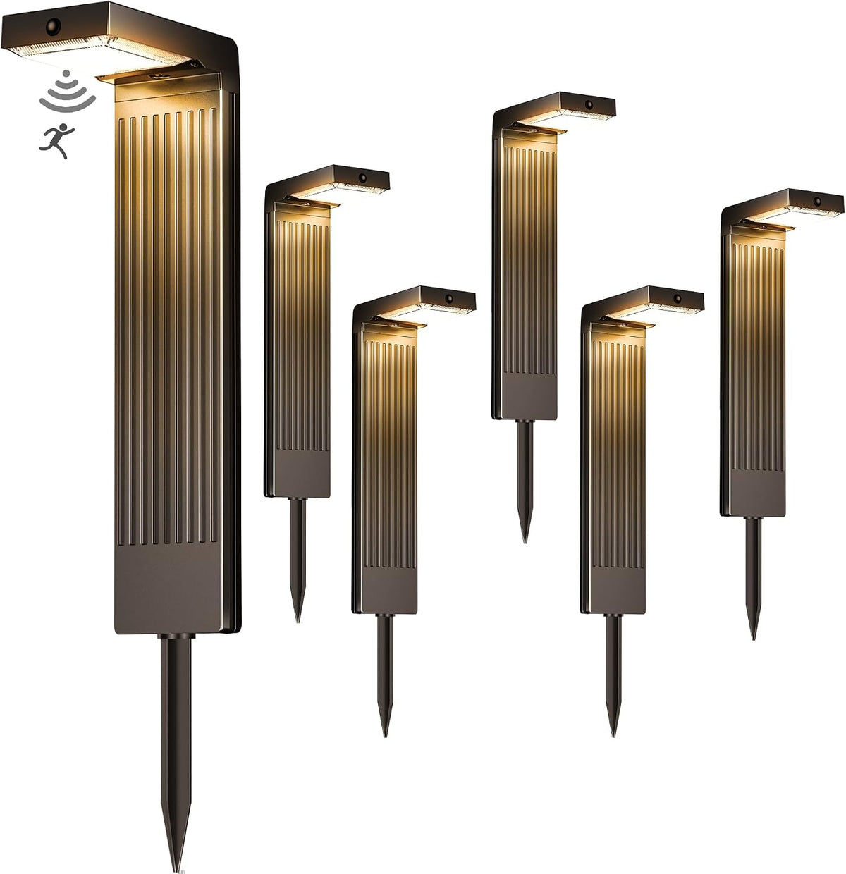 COXSENI Motion Sensor Solar Pathway Lights Outdoor,6 Working Modes,6 Pack