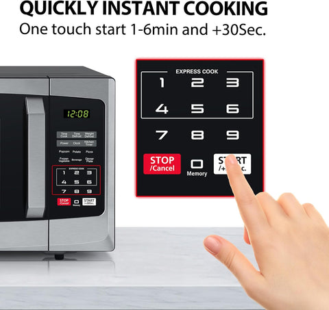 23L Digital Microwave Oven with Express Cook, Auto Defrost & Timer