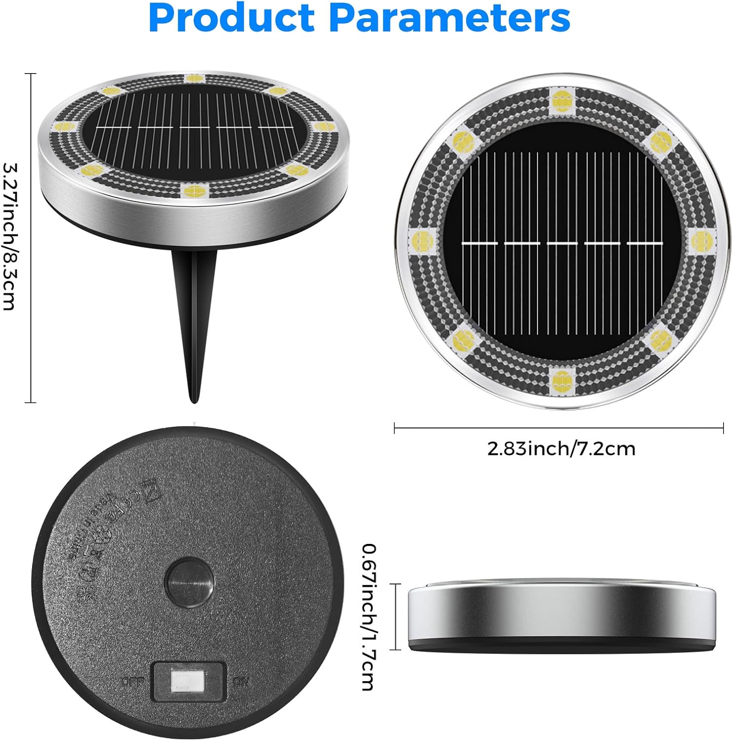 Peasur Solar Ground Lights Outdoor Garden Waterproof, Flat Disk Lights
