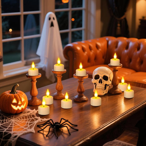 Rechargeable LED Tea Lights Set of 6, Flameless Electric Candles with USB-C Charging, Remote Control & Timer for Home, Bedroom & Festive Décor