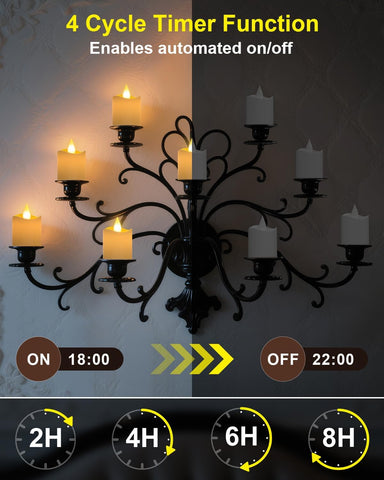 6PCS Rechargeable LED Tea Lights with Charging Station, Remote Timer Flameless Flickering Candles for Home & Holiday Décor