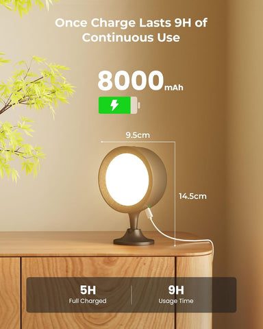 Wall Lights, LED Wall Lamp with 18 RGB Colors, 8000mAh Rechargeable Battery Operated, Touch and Remote Control,Dimmable Wireless Wall Sconces for Bedroom Indoor, 360° Rotation, Black