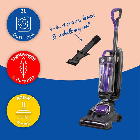 Russell Hobbs Athena2 Pet Upright Vacuum Cleaner 400W – Grey
