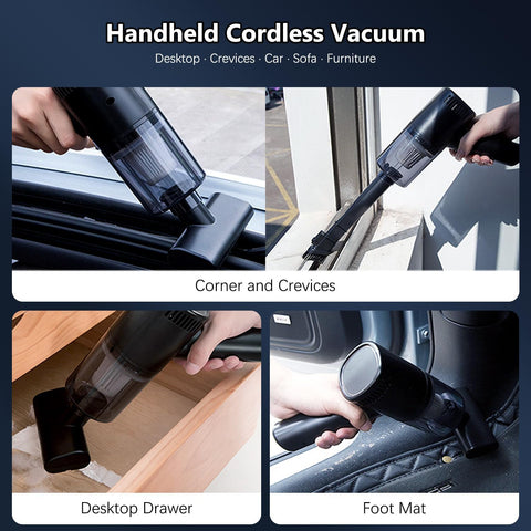 Cordless Handheld Vacuum Cleaner 15000Pa Powerful Suction, Lightweight Mini Car Vacuum with Fast USB Charging for Home, Sofa, Bed, Office & Pet Hair Cleaning