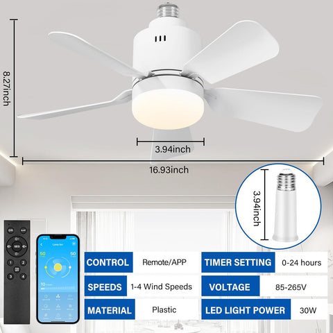 Fan lamp for bedroom or kitchen

