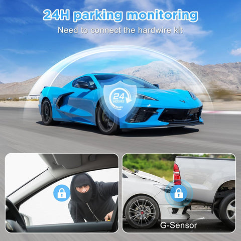 DYNACAM 4K+1080P Front & Rear Dash Cam with WiFi, Night Vision