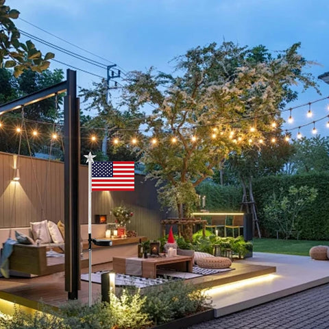American Flag Lights Outdoor Waterproof LED Solar Independence Day Lights