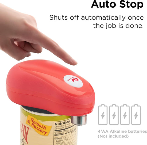 Kitchen Mama One-Touch Electric Can Opener – Red