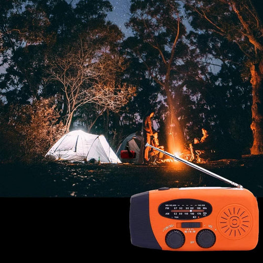 Wind Up Solar Radio,Portable Hand Crank Radio with AM/FM, Emergency Radio with 2000 mAh Rechargeable Power Bank,SOS Alarm, LED Torch Dynamo Radio,USB Mobile Phone Charger for Camping Outdoor