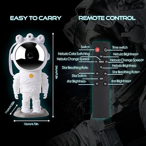 Star Projector, Astronaut Space Warrior Galaxy Night Light, Starry Nebula Ceiling Projection Lamp with Timer, Remote Control，Bedroom Decor Aesthetics，Party Ambient Lighting, Gifts for Kids and Adults