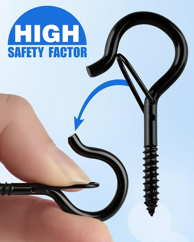 Screw in Hooks, 20 Pack Heavy Duty Screw Hooks with Safety Buckle