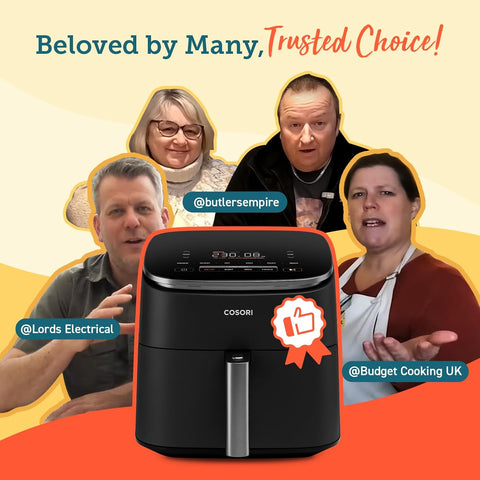Air Fryer TurboBlaze 6L – Compact Oil-Free Cooker with 9 Functions, 5 Fan Speeds, 110+ Recipes, Non-Stick & Dishwasher Safe