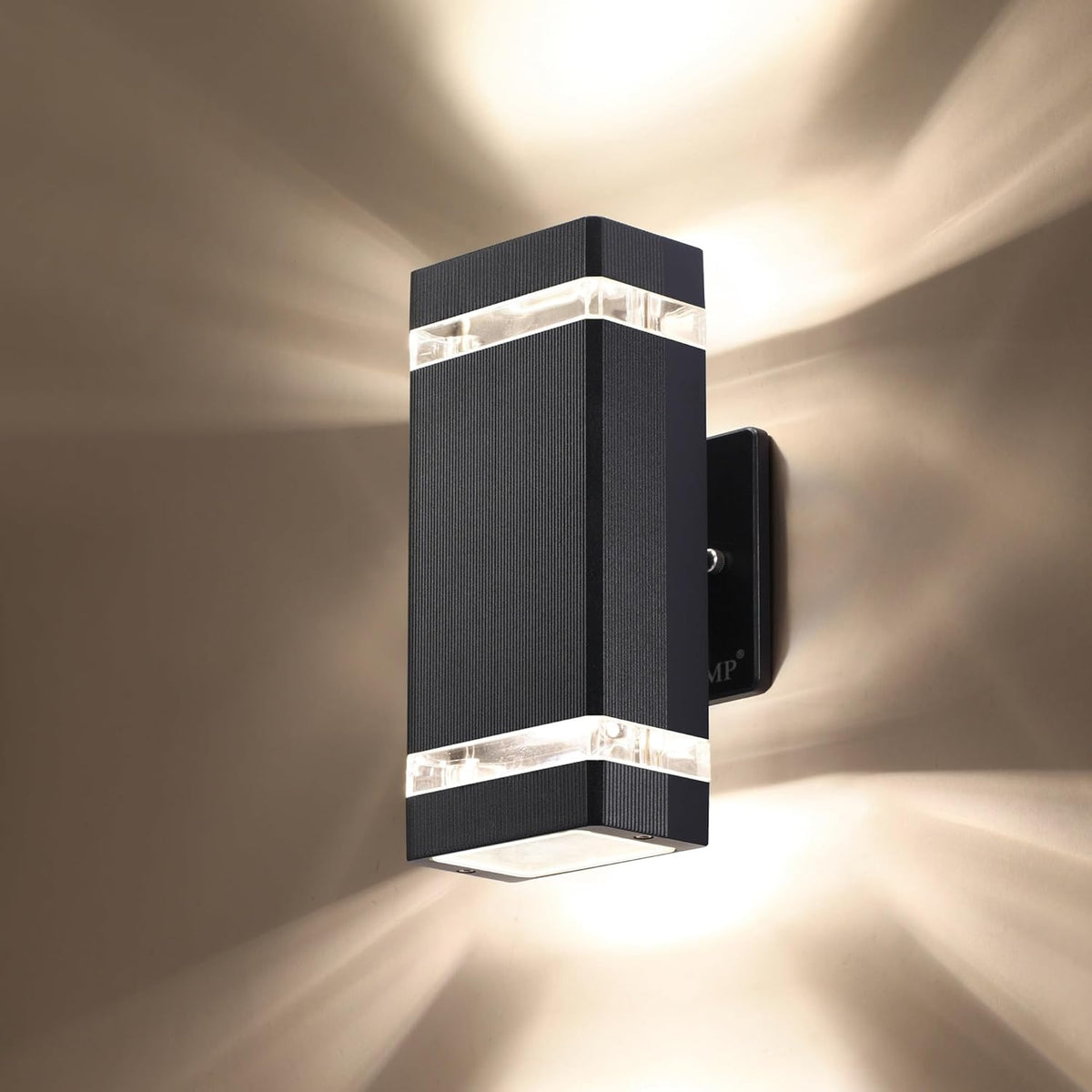 Modern Black Up & Down Outdoor Wall Light – Weatherproof Garden & Patio Lighting – GU10 Bulbs, Waterproof – Energy-Efficient Exterior Wall Lamp for UK Homes